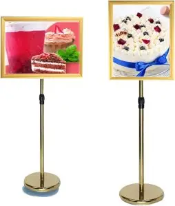 Gold A2 Pedestal Poster Stand